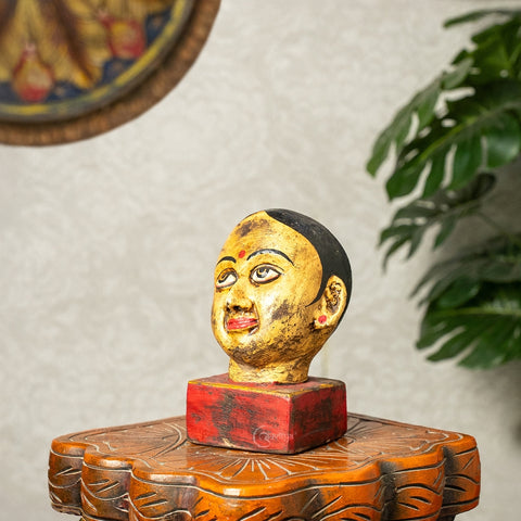 Lady Face Wooden Sculpture