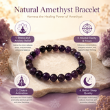 Natural Amethyst Bracelet for Inner Peace, Mental Clarity & Spiritual Protection