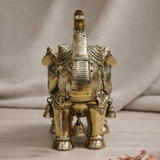 Elephant Idol in Brass Finish for Decor & Gifting | 11.5 Inch