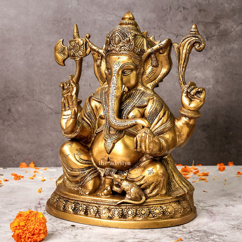 VIghnaharta,Vinayaka,Vinayak,Vigneshwara,Vighneshvara,Vakratunda,Taruna,Ganapati,Gajanand, Brass Vinayak Statue