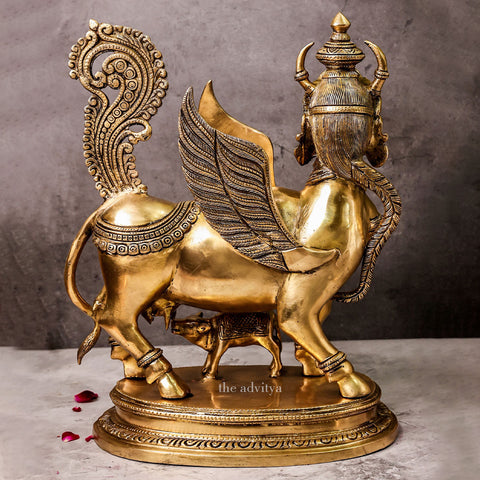 Mahishi,Kamdhenu, Kalyani,Gomata,Vasundhra,Brass Kamdhenu Cow Superfine Large