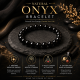 Natural Onyx Bracelet for Protection, Strength & Inner Stability