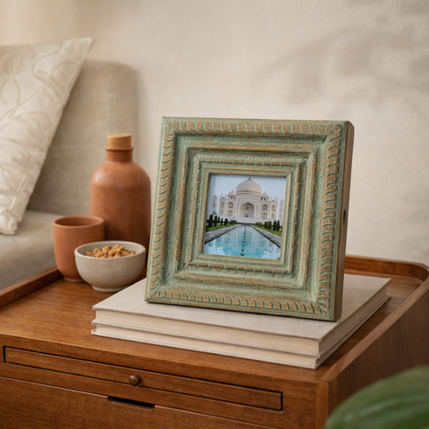Photo Frame for Table & Wall | Wooden Make | Pastel Green | 8.3 Inch