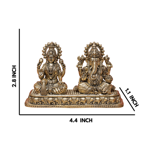 Superfine Brass Laxmi Ganesh Statue | Ideal for Home Temple & Gifts