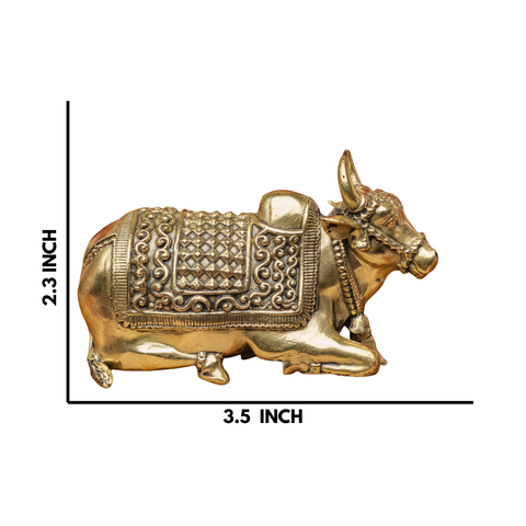 Superfine Brass Nandi Idol | Divine Bull Sculpture For Decoration and Gift (Big)