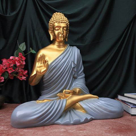 Resin Big grey Buddha Statue