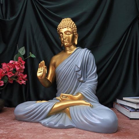 Resin Big grey Buddha Statue