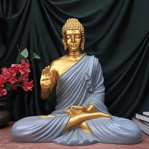 Resin Big grey Buddha Statue