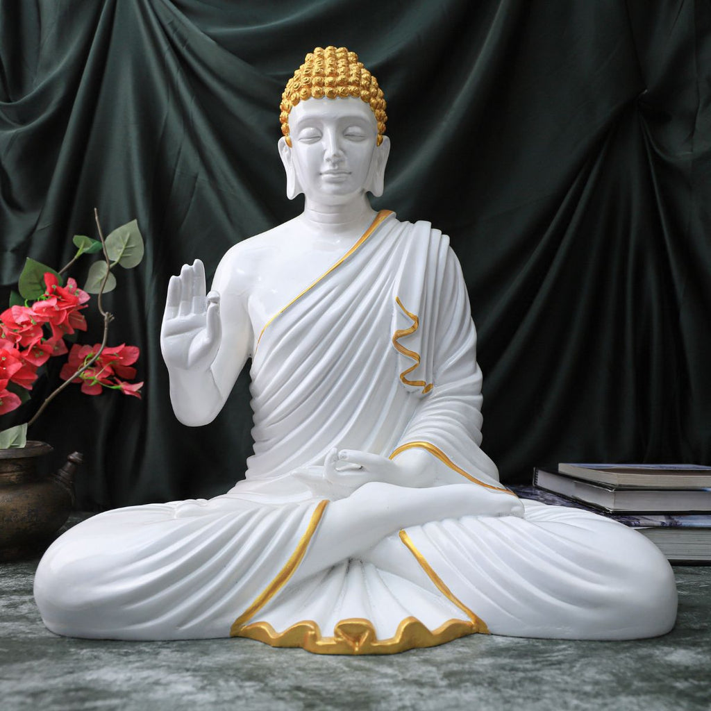Resin Big White Buddha Statue