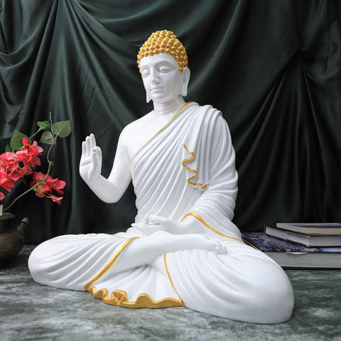 Resin Big White Buddha Statue