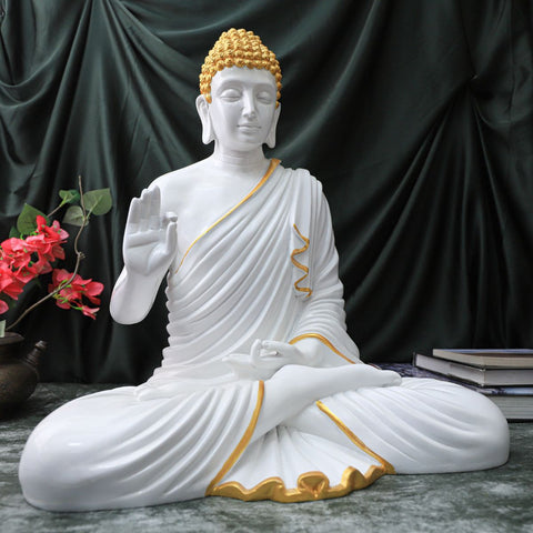 Resin Big White Buddha Statue