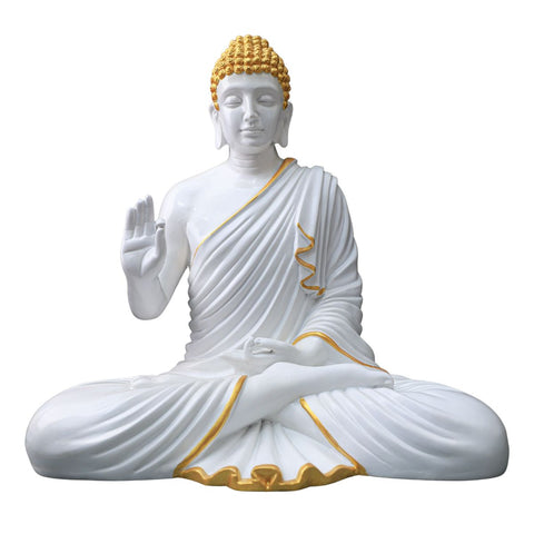 Resin Big White Buddha Statue