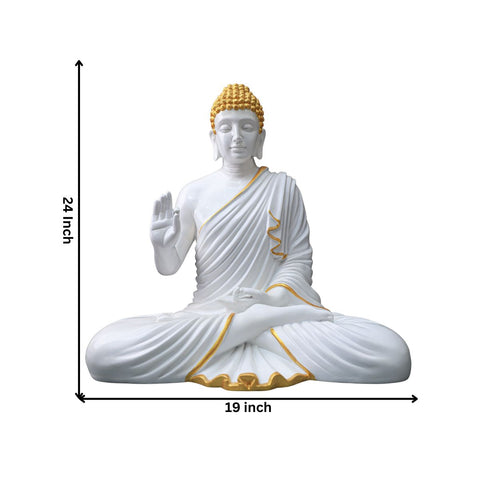 Resin Big White Buddha Statue