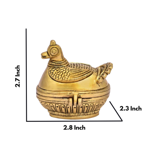 Peacock Brass Sindoor Box