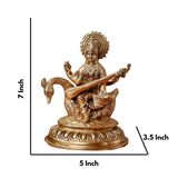 Goddess Saraswati Sitting On Hans