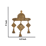 Lord Ganesha Wall Hanging With Om Subh Labh And Brass Bells