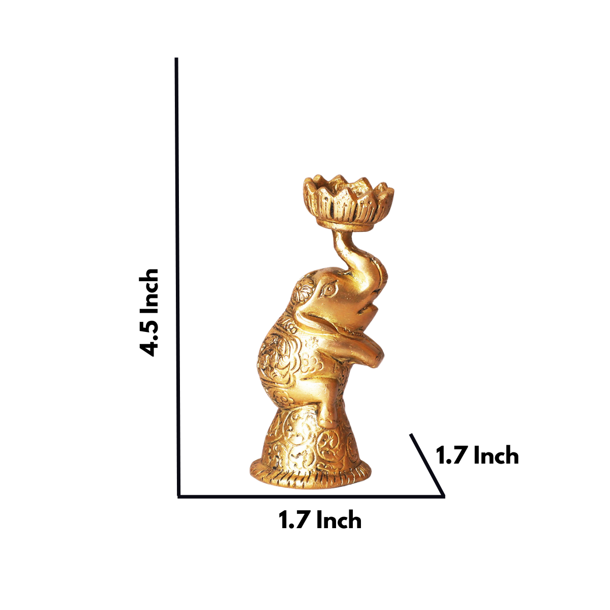 Brass Elephant Candle Stand Pair