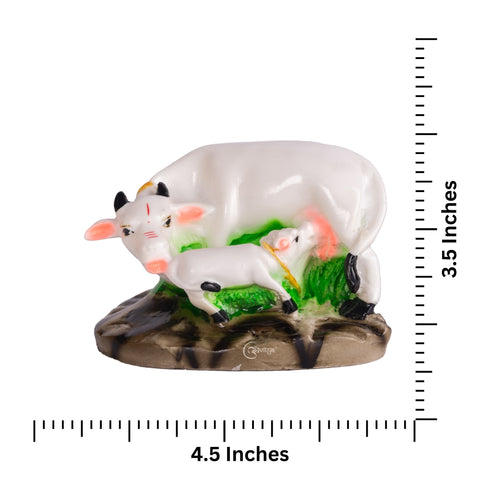 Marble Dust Cow with Calf Idol