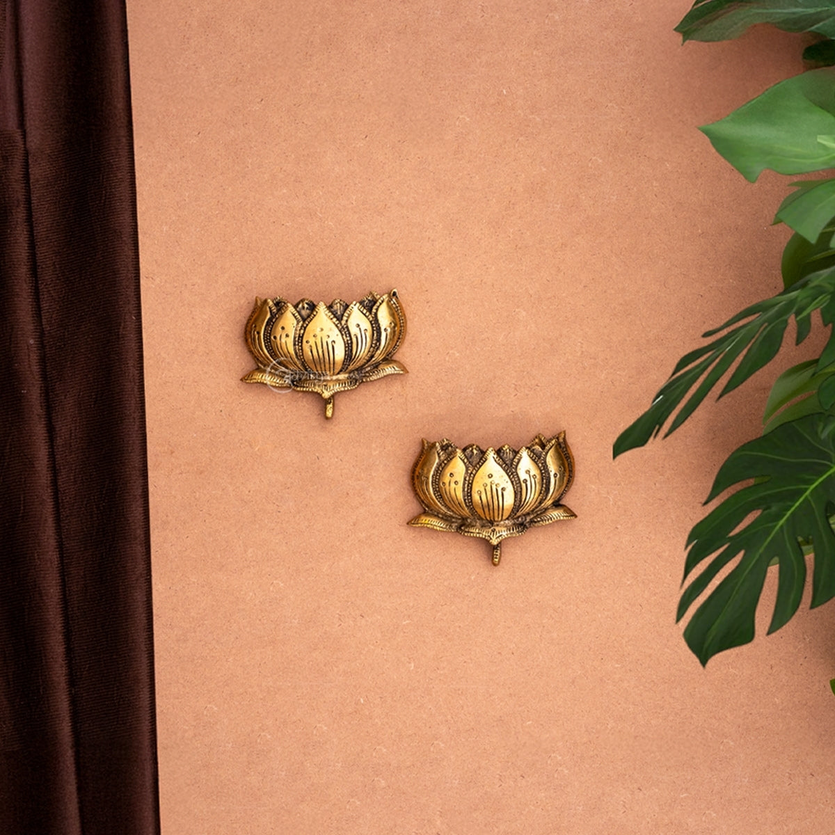 Brass Lotus Wall Hanging (Pair)