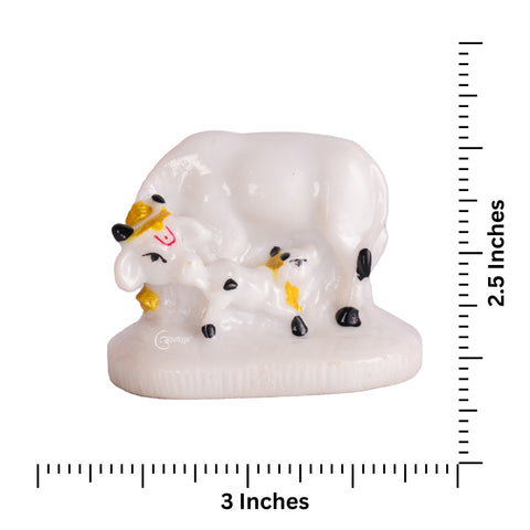 Marble Dust Cow with Calf Statue