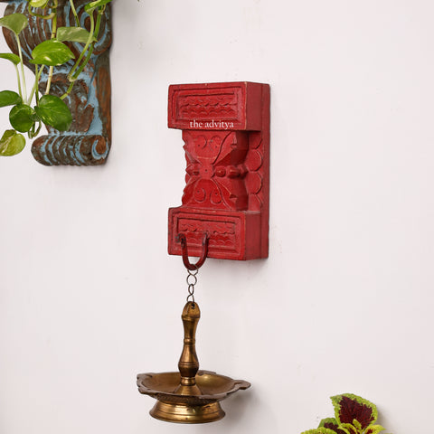 Hand Carved Wooden Red Hook Wall Decor