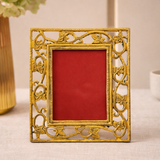 Photo Frame | Aluminium Build | Golden Color | Royal Finish | Decor Item | 8.2 X 9.8 Inch
