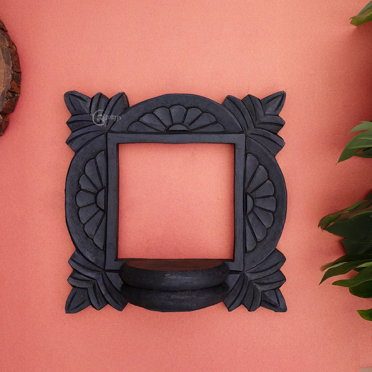 Wooden Carved Handpainted Black Bracket