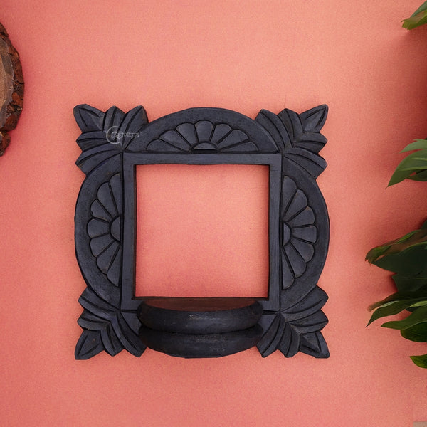 Wooden Carved Handpainted Black Bracket