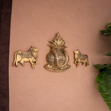 Brass Kalash with Cow Wall Hanging
