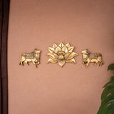 Brass Lotus With Cow Wall hanging