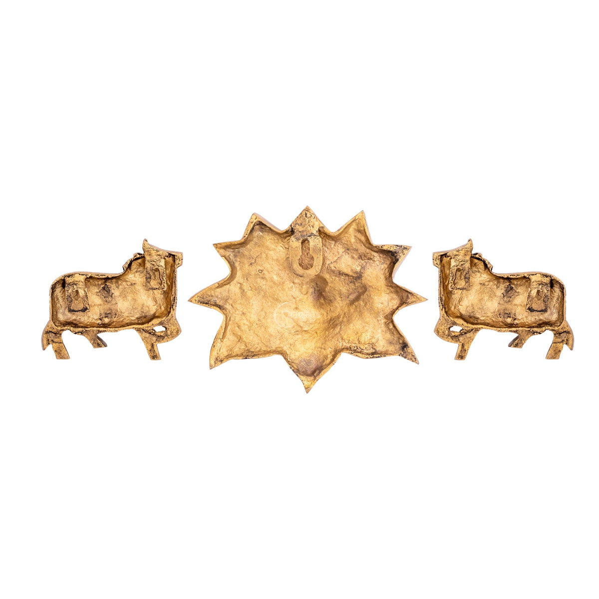 Brass Lotus With Cow Wall hanging