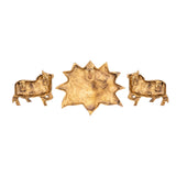 Brass Lotus With Cow Wall hanging