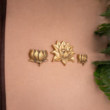 Brass Big Lotus with Small Lotus wall hanging