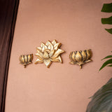 Brass Big Lotus with Small Lotus wall hanging