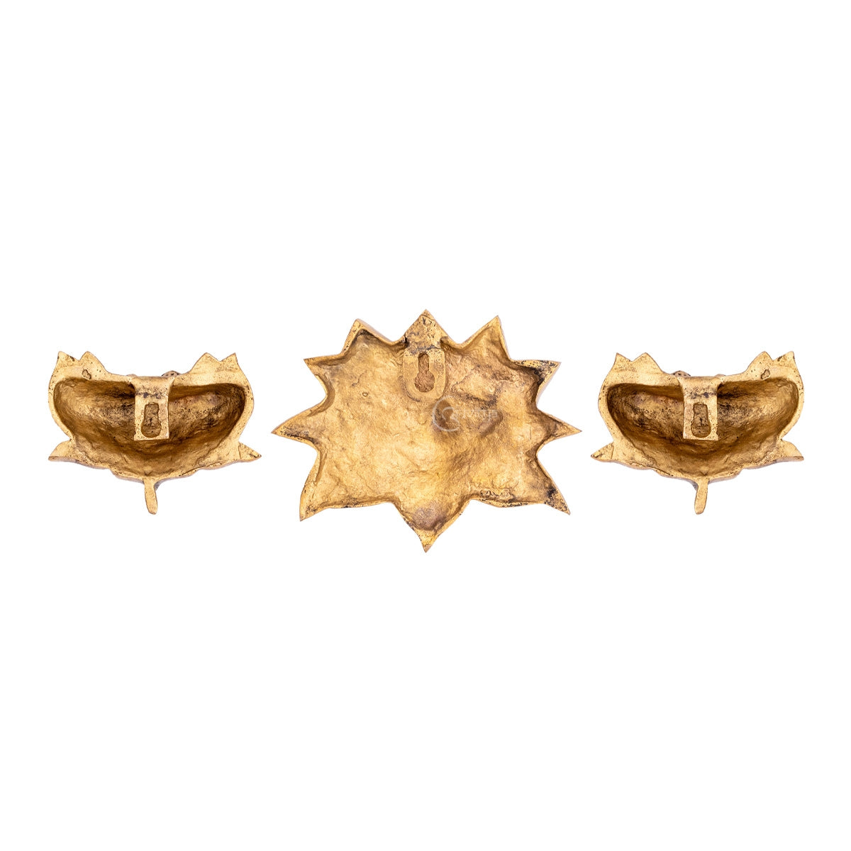 Brass Big Lotus with Small Lotus wall hanging
