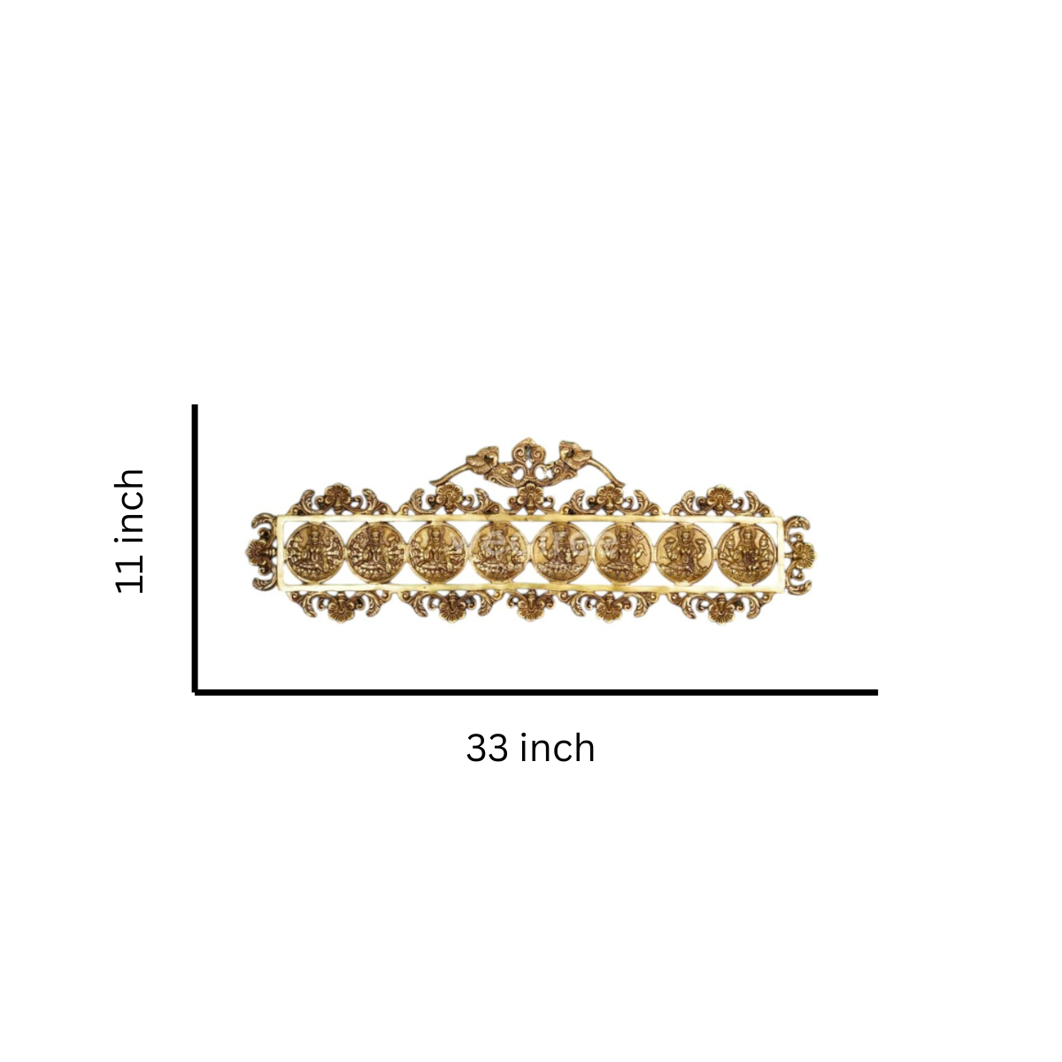 Brass Ashtalakshmi Wall Hanging Frame/Eight Forms of Goddess Lakshmi