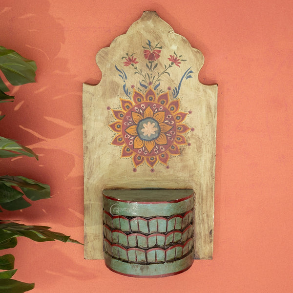 Handpainted Wooden Wall Shelves  (Multicolor)