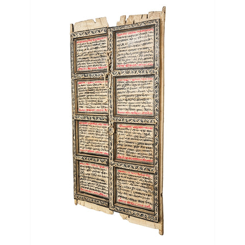 Antique Wooden Door with Manuscript (White)
