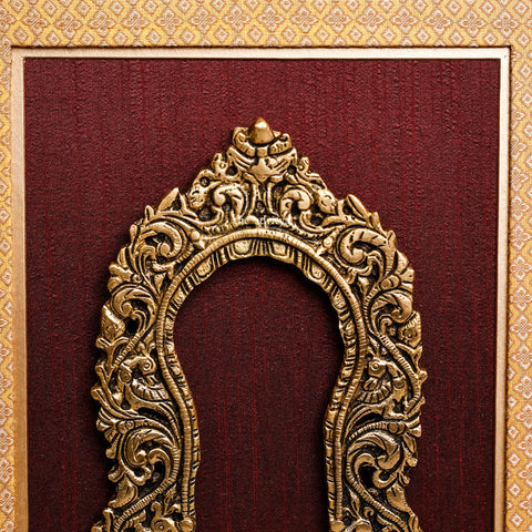 Brass Handcrafted Yali Prabhaval on Dual Fabric Frame