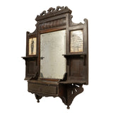 Antique Wood Wall Dressing Mirror