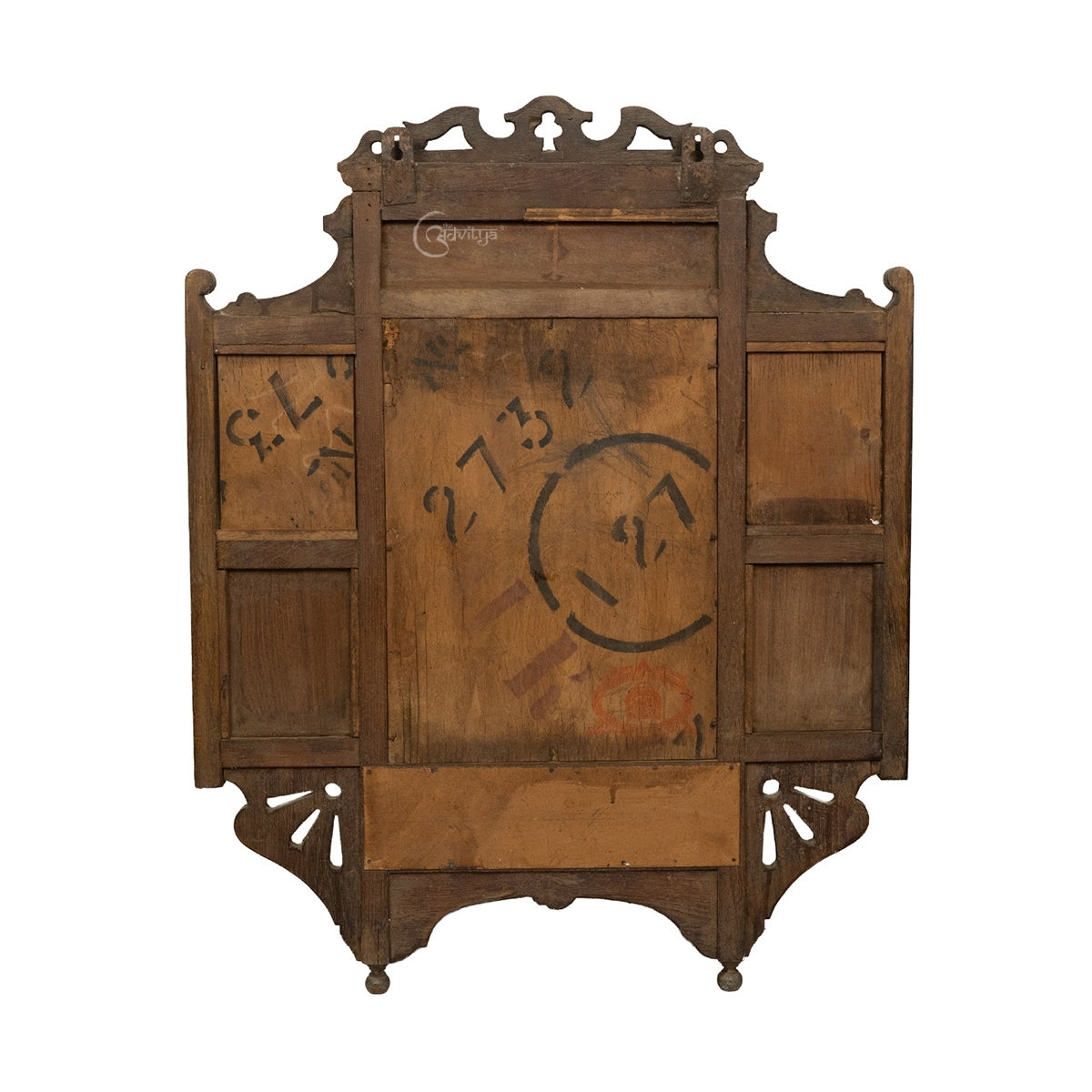 Antique Wood Wall Dressing Mirror