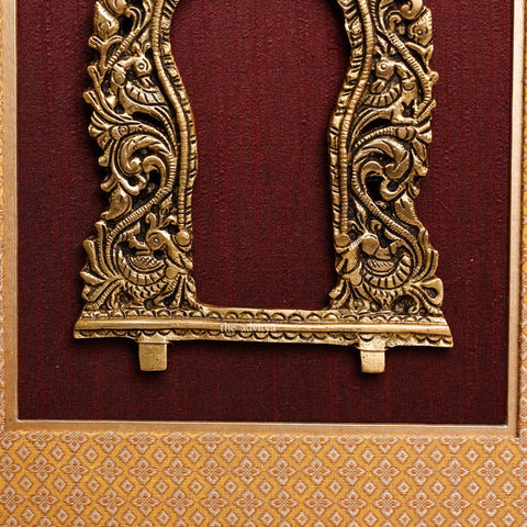 Brass Handcrafted Yali Prabhaval on Dual Fabric Frame