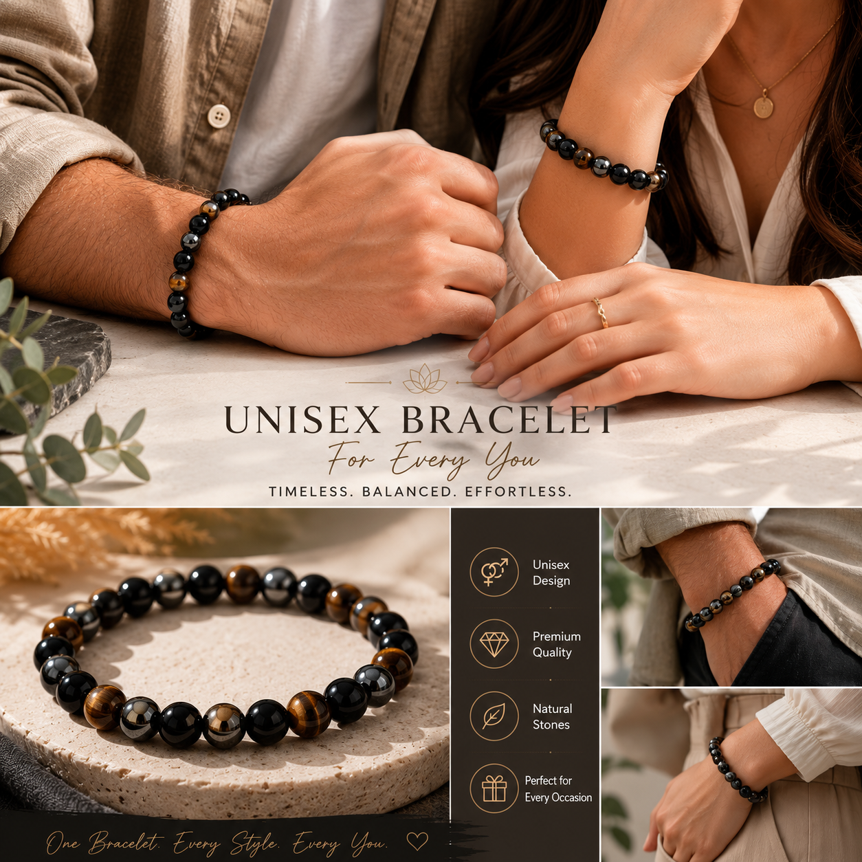 Multi-Stone Bracelet for Confidence, Protection & Inner Strength