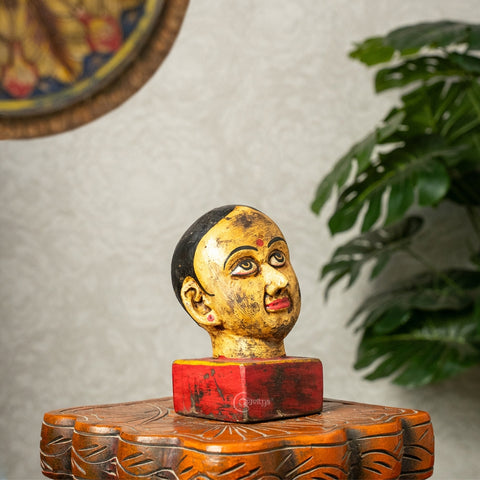 Lady Face Wooden Sculpture