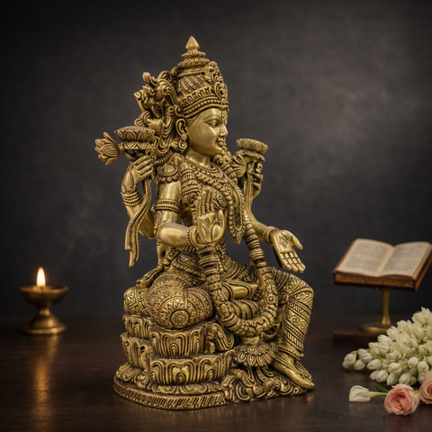 Maa Lakshmi Chola Idol  | Brass Statue | Decor & Gifting | 15 Inches