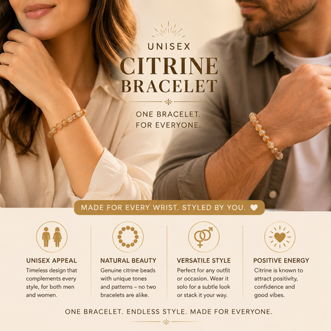 Natural Citrine Bracelet for Wealth, Success & Positive Energy