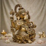 Ganpati Vighnaharta Brass Murti Home & Pooja Decor, Gifting | 12.5 Inches