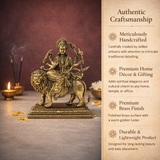 Durga on Lion Superfine Brass Statue for Puja & Home Decor | 4.5 Inch