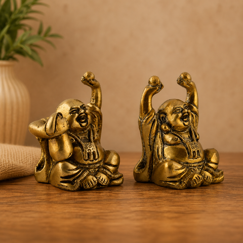 Brass Laughing Buddha Idols