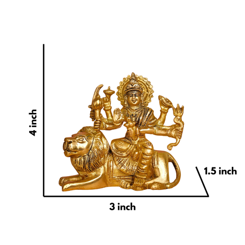 Durga Murti Sitting on Seated Lion